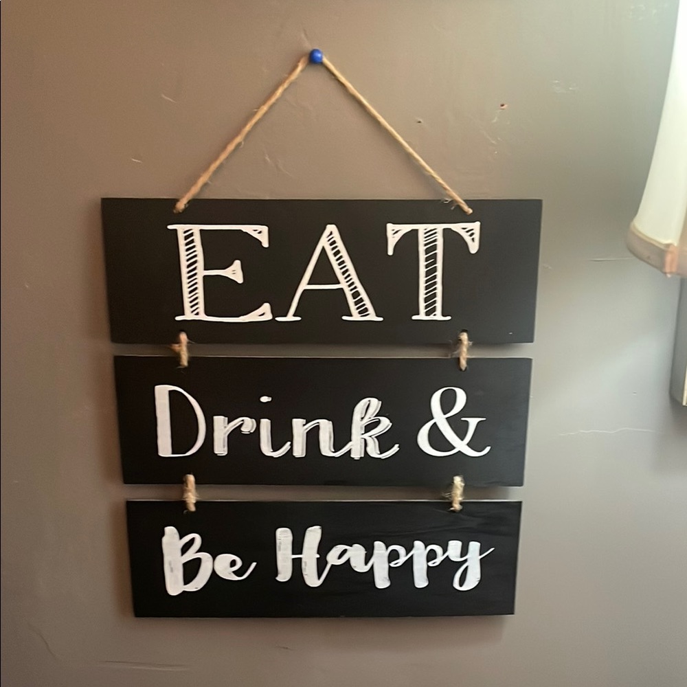 Black and White Wall Hanging Sign
